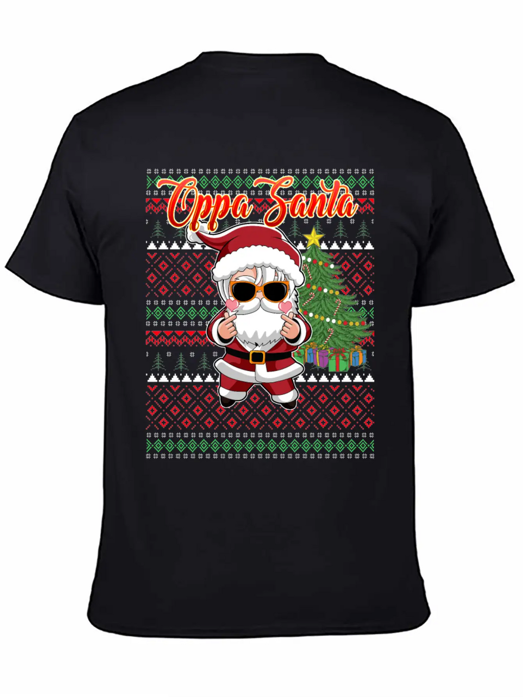 Oppa Santa Claus Korean Pop Christmas Unisex Casual T-Shirt – Clean Design For Daily Comfort