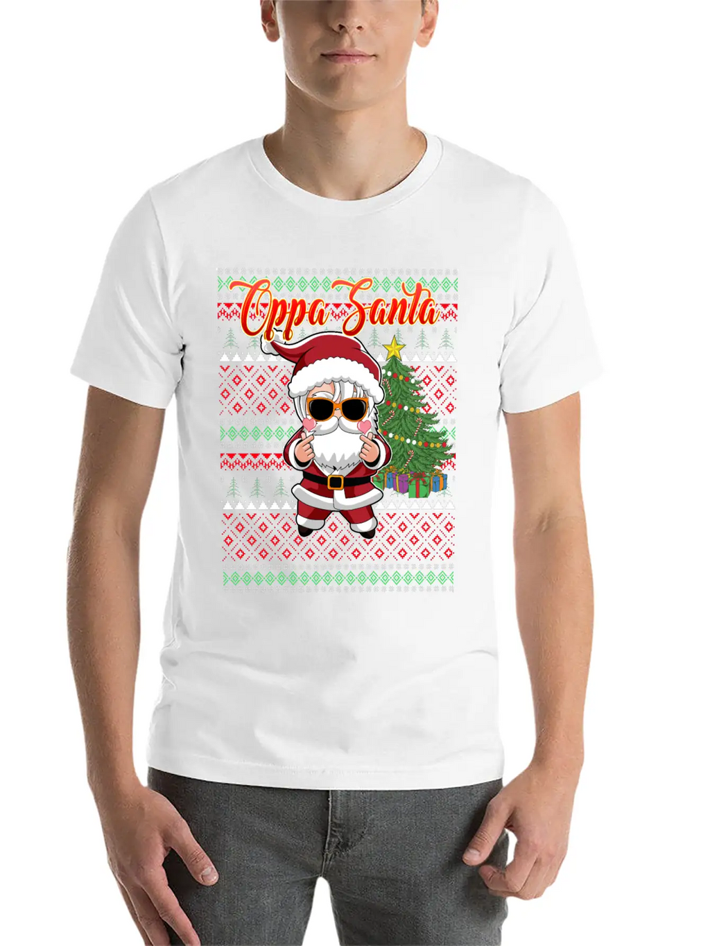 Oppa Santa Claus Korean Pop Christmas Unisex Casual T-Shirt – Clean Design For Daily Comfort