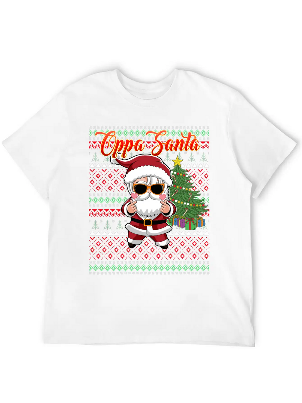 Oppa Santa Claus Korean Pop Christmas Unisex Casual T-Shirt – Clean Design For Daily Comfort