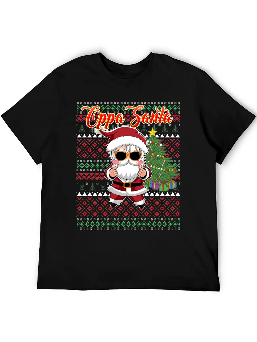 Oppa Santa Claus Korean Pop Christmas Unisex Casual T-Shirt – Clean Design For Daily Comfort