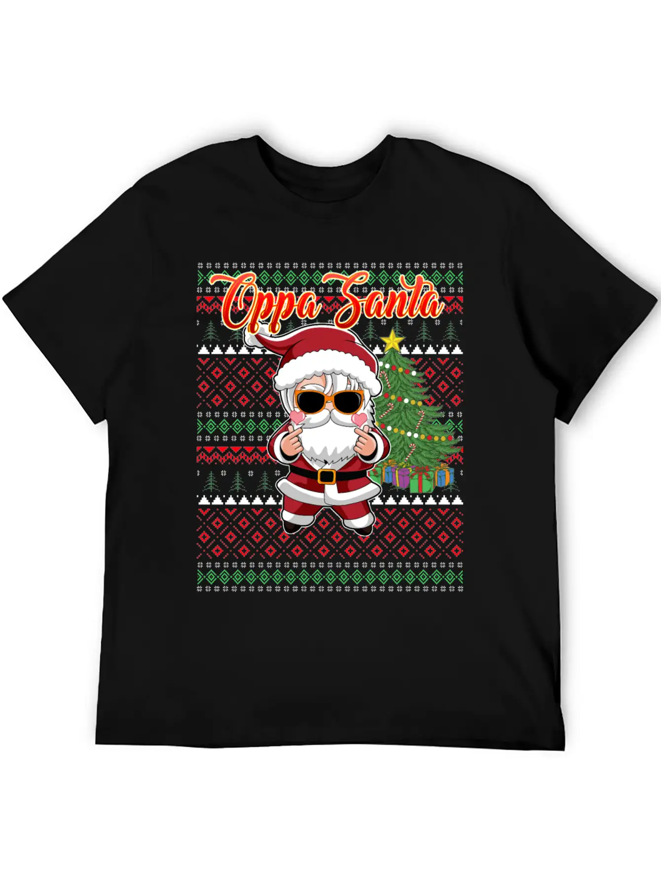 Oppa Santa Claus Korean Pop Christmas Unisex Casual T-Shirt – Clean Design For Daily Comfort
