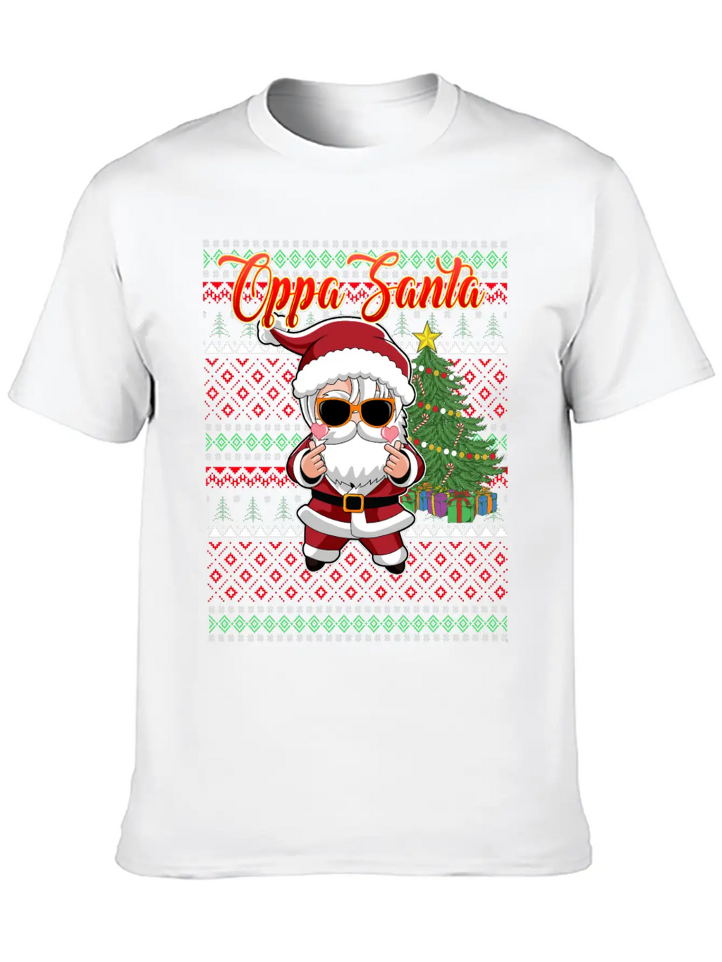 Oppa Santa Claus Korean Pop Christmas Unisex Casual T-Shirt – Clean Design For Daily Comfort