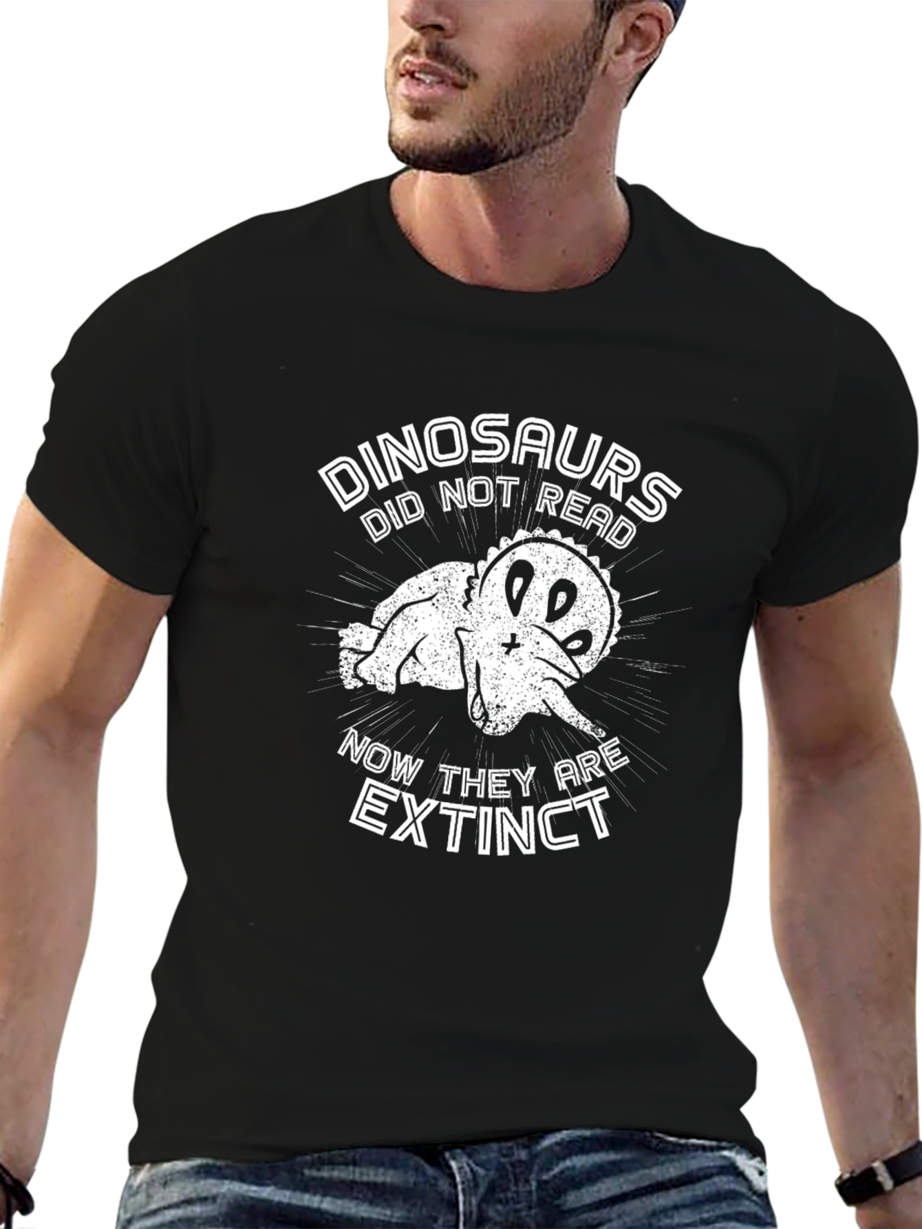 Funny Dinosaur Extinct T-Shirt - Read or Die!
