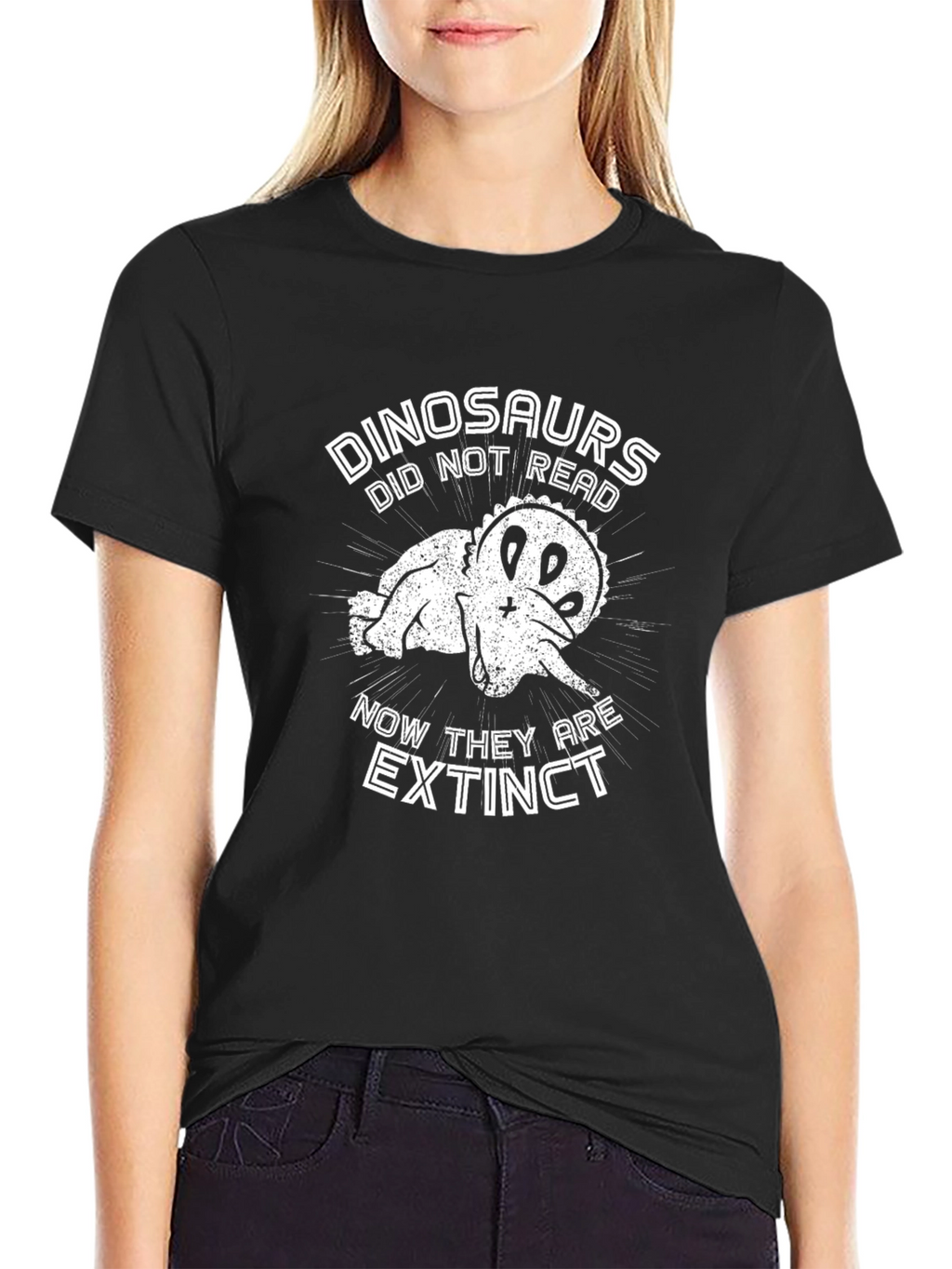 Funny Dinosaur Extinct T-Shirt - Read or Die!