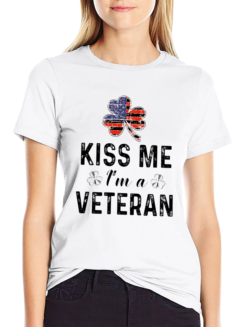 Kiss Me Im A Veteran Shamrock T-Shirt