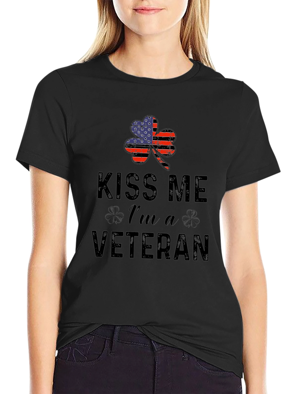 Kiss Me Im A Veteran Shamrock T-Shirt