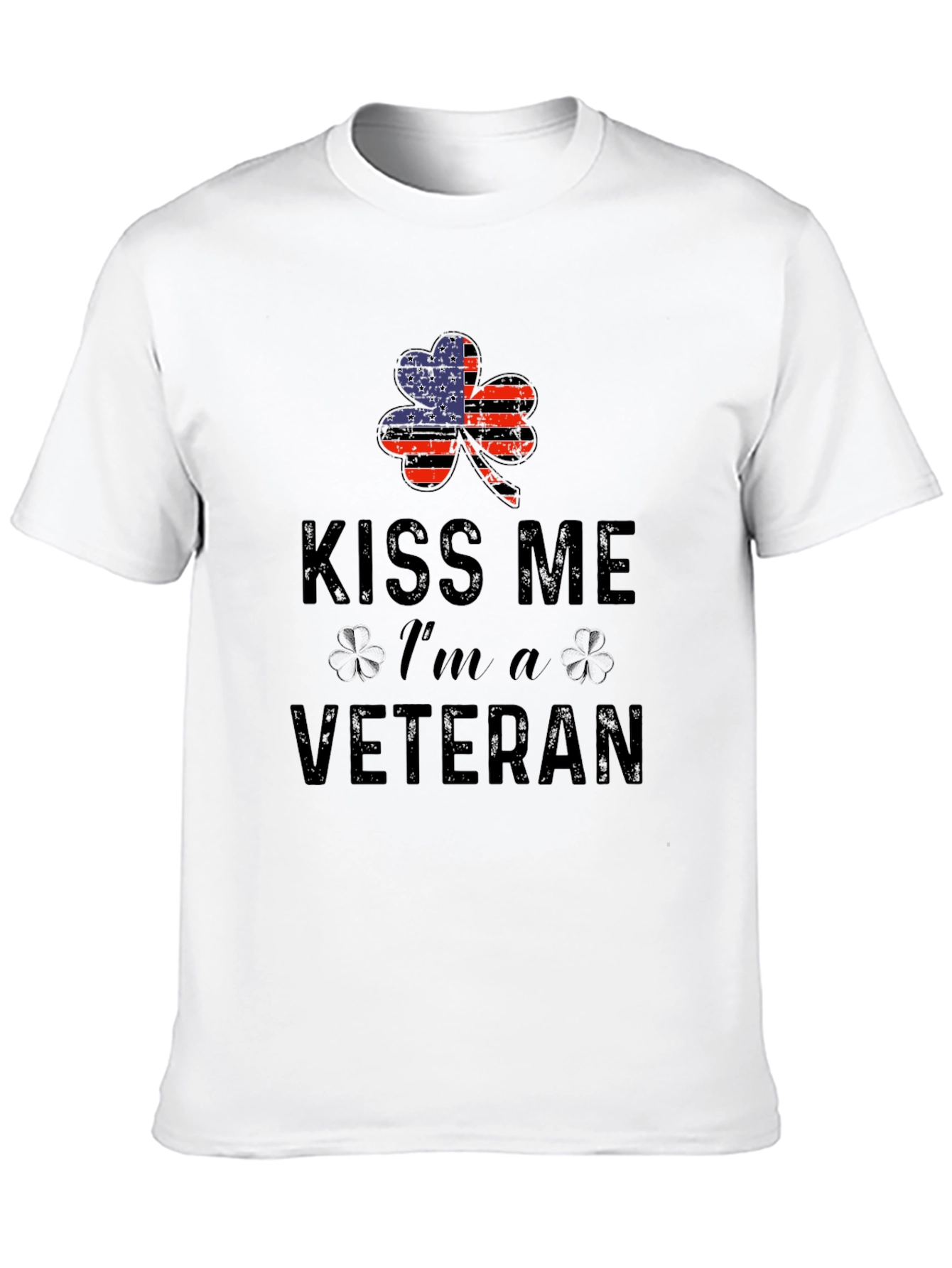 Kiss Me Im A Veteran Shamrock T-Shirt
