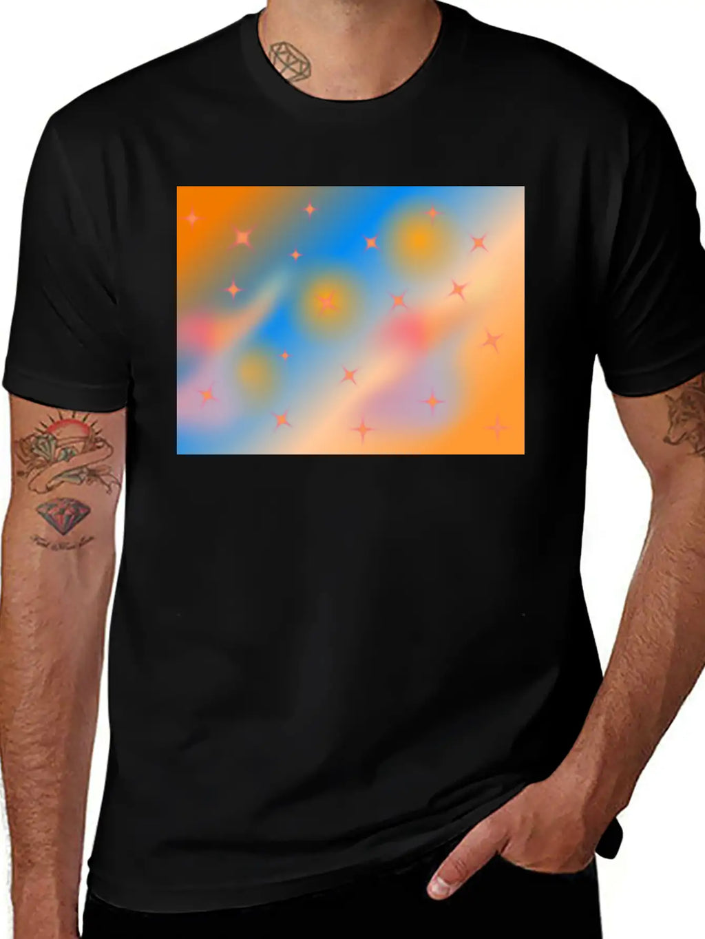 Orange Background With Gradient Unisex Casual T-Shirt – Clean Design For Daily Comfort