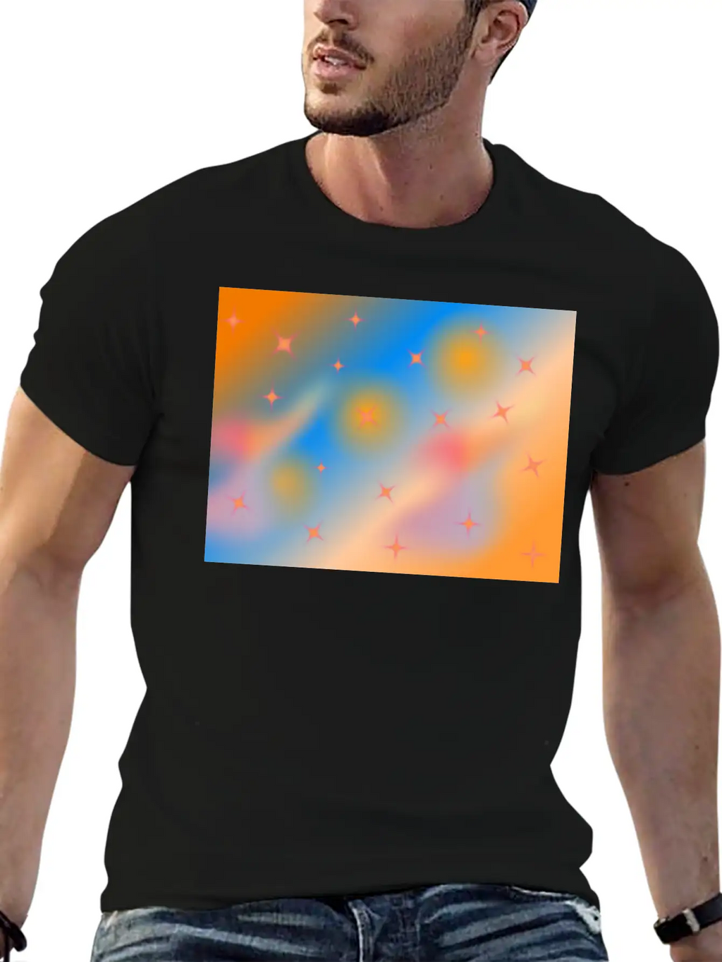 Orange Background With Gradient Unisex Casual T-Shirt – Clean Design For Daily Comfort