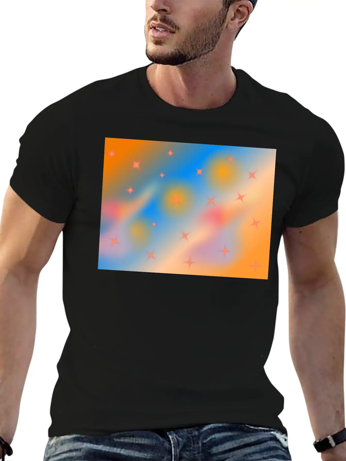 Orange Background With Gradient Unisex Casual T-Shirt – Clean Design For Daily Comfort