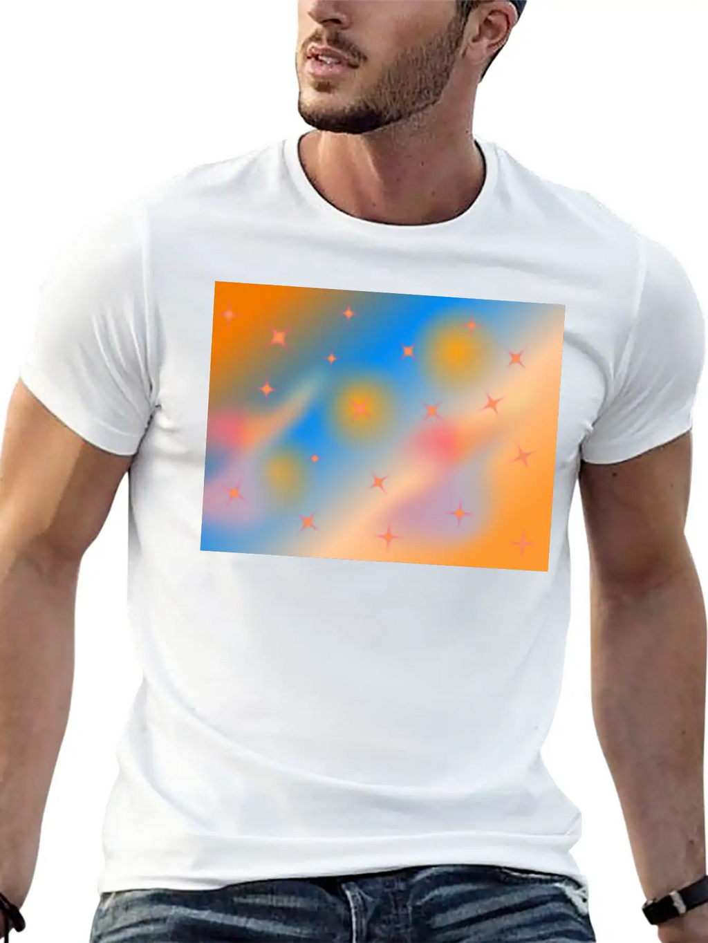 Orange Background With Gradient Unisex Casual T-Shirt – Clean Design For Daily Comfort