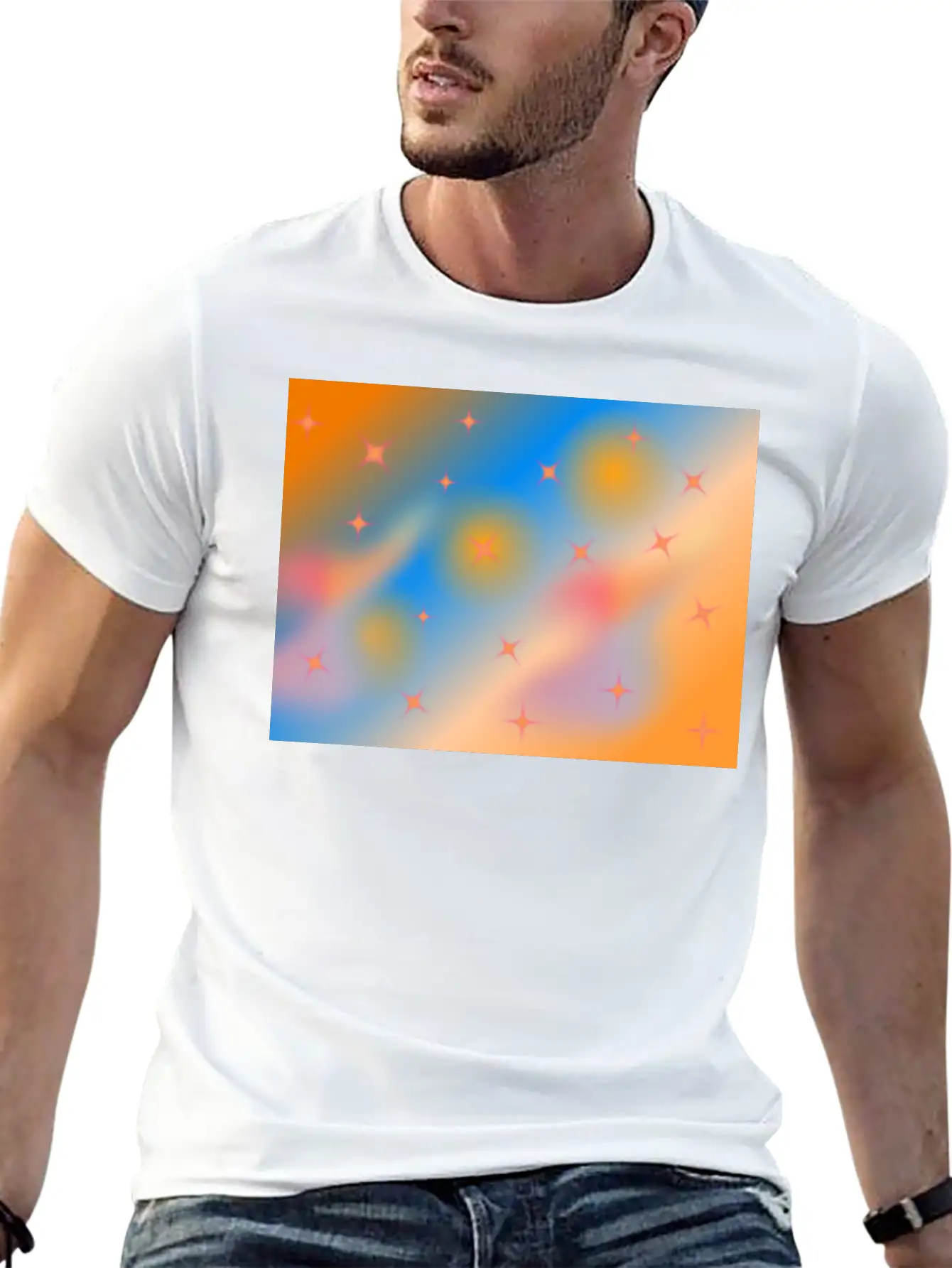 Orange Background With Gradient Unisex Casual T-Shirt – Clean Design For Daily Comfort