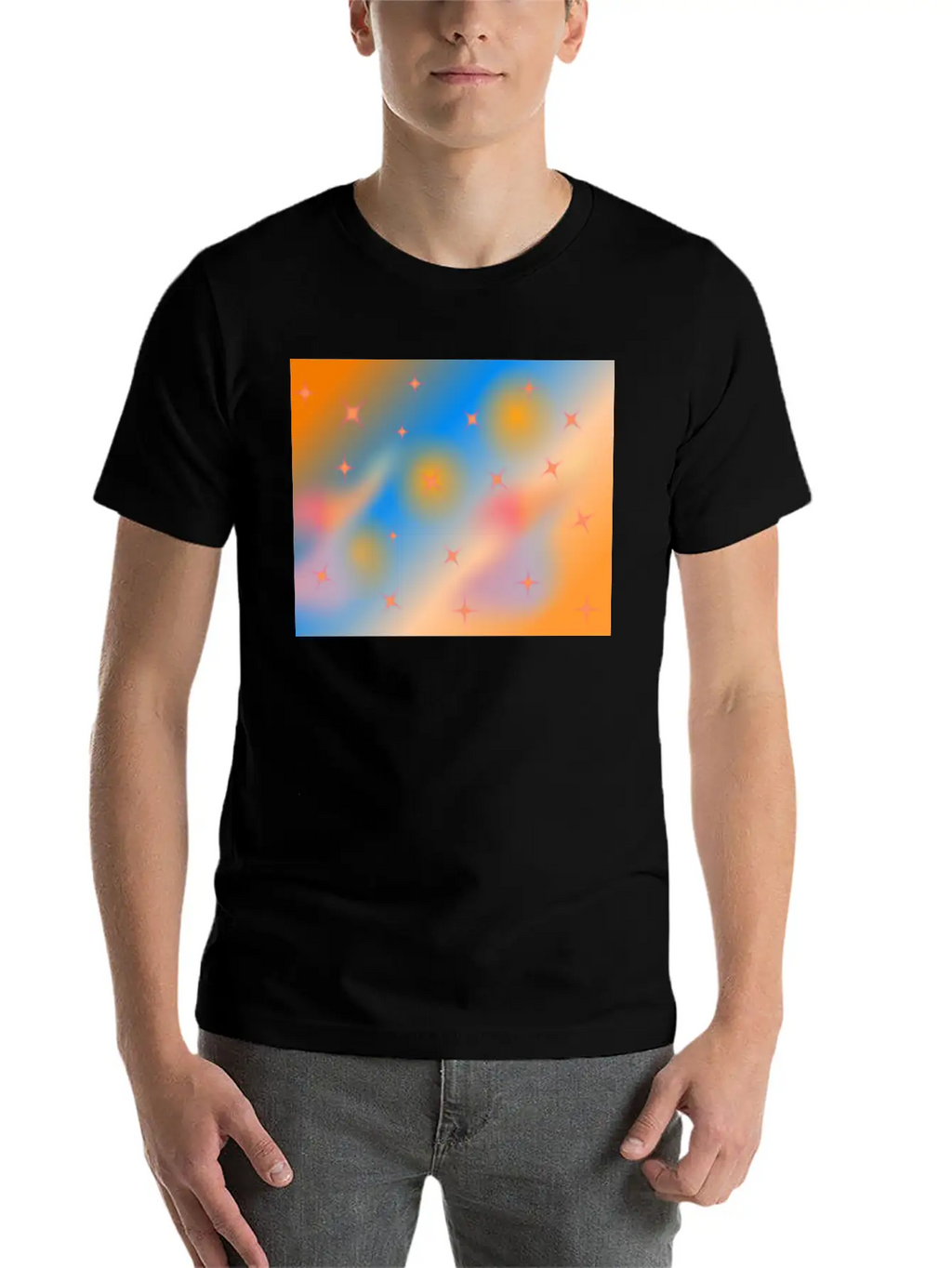 Orange Background With Gradient Unisex Casual T-Shirt – Clean Design For Daily Comfort