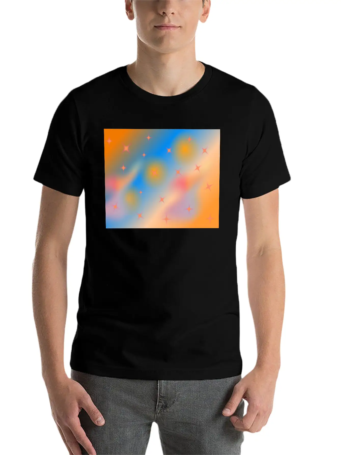 Orange Background With Gradient Unisex Casual T-Shirt – Clean Design For Daily Comfort