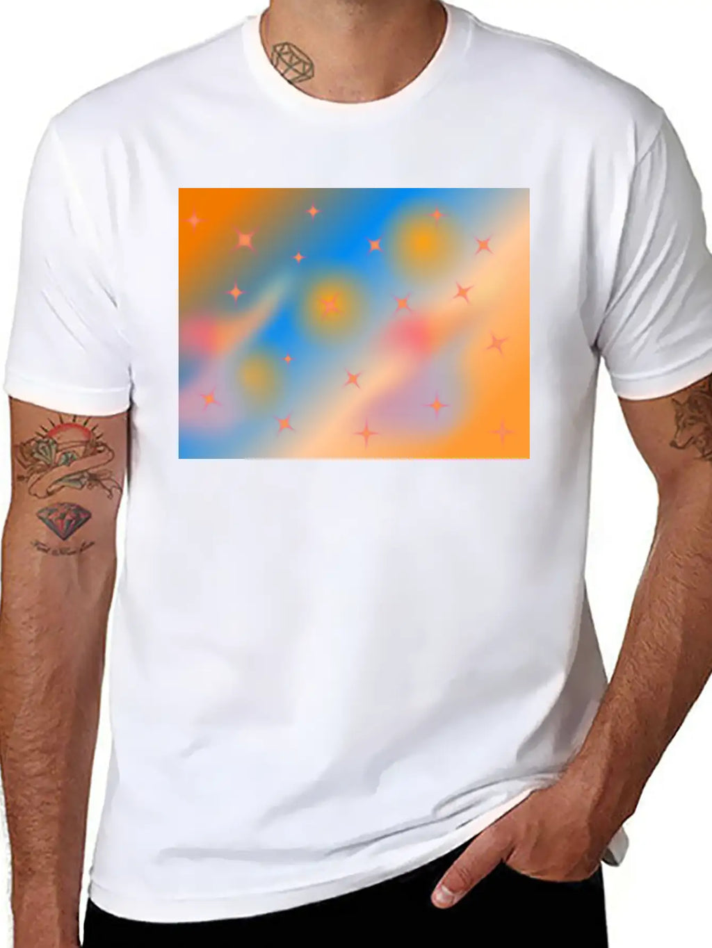 Orange Background With Gradient Unisex Casual T-Shirt – Clean Design For Daily Comfort