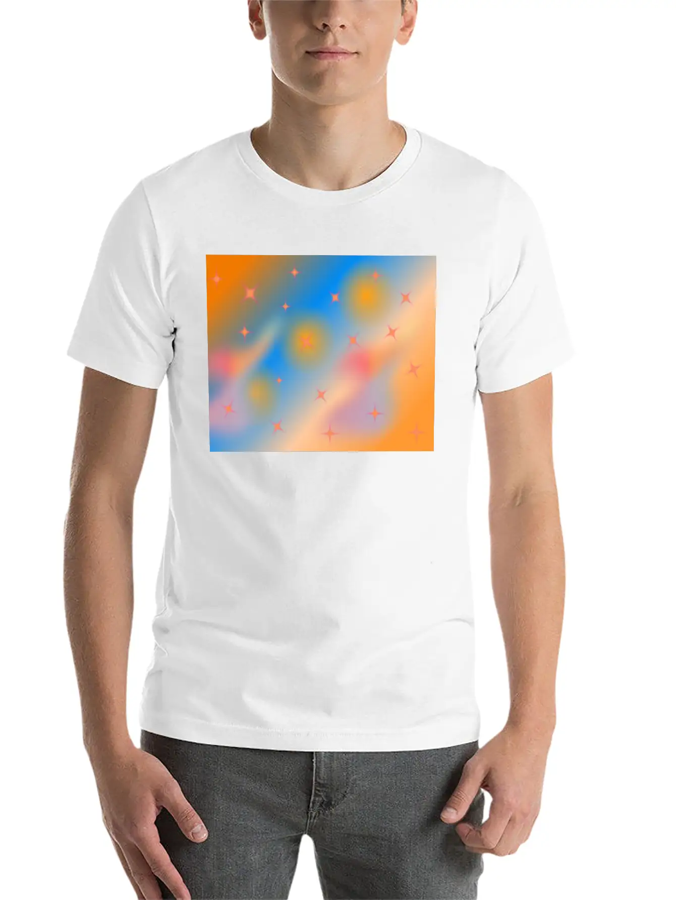 Orange Background With Gradient Unisex Casual T-Shirt – Clean Design For Daily Comfort