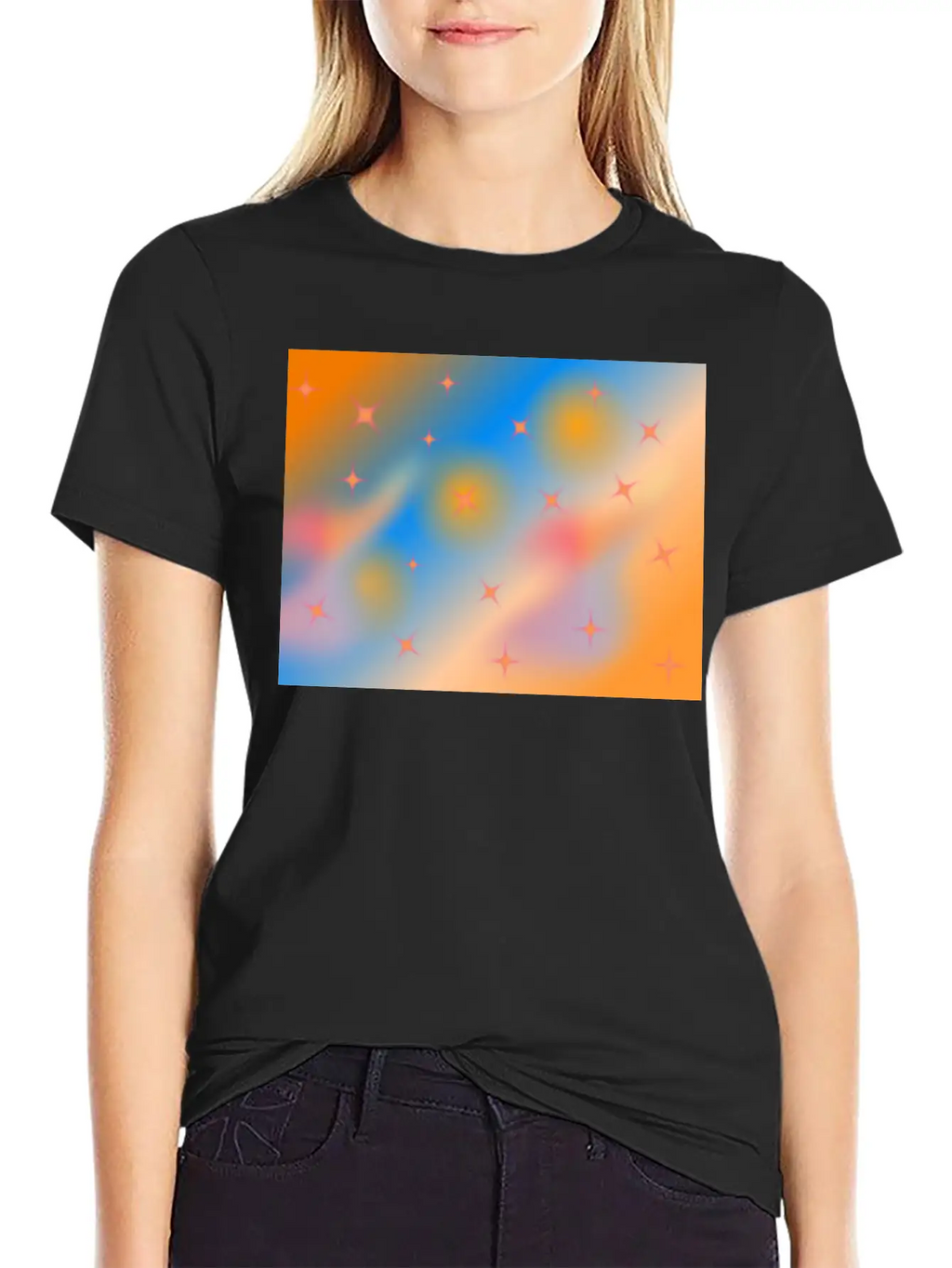 Orange Background With Gradient Unisex Casual T-Shirt – Clean Design For Daily Comfort