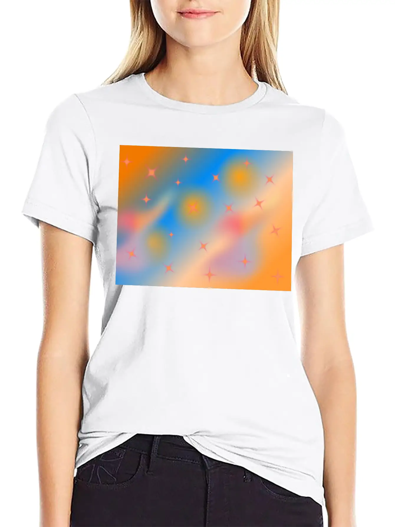 Orange Background With Gradient Unisex Casual T-Shirt – Clean Design For Daily Comfort