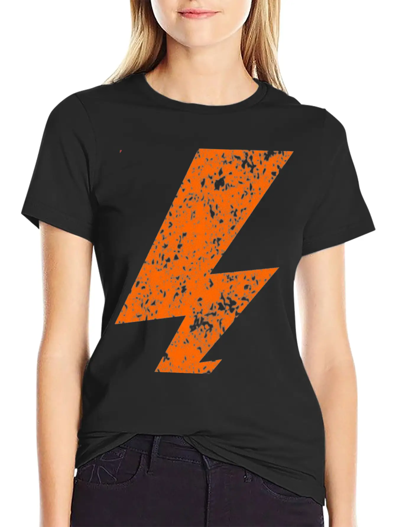 Orange Bolt Lightning | Bolt Graphic T-Shirt Stylish Everyday T-Shirt – Unisex Basic Cotton Tee