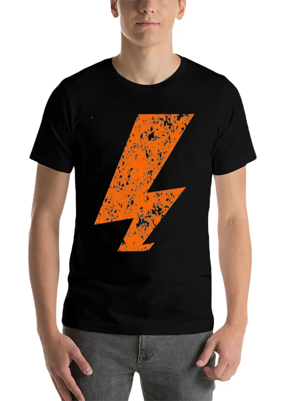 Orange Bolt Lightning | Bolt Graphic T-Shirt Stylish Everyday T-Shirt – Unisex Basic Cotton Tee