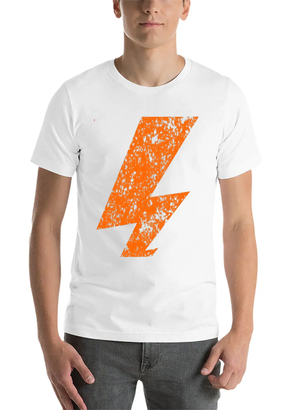 Orange Bolt Lightning | Bolt Graphic T-Shirt Stylish Everyday T-Shirt – Unisex Basic Cotton Tee