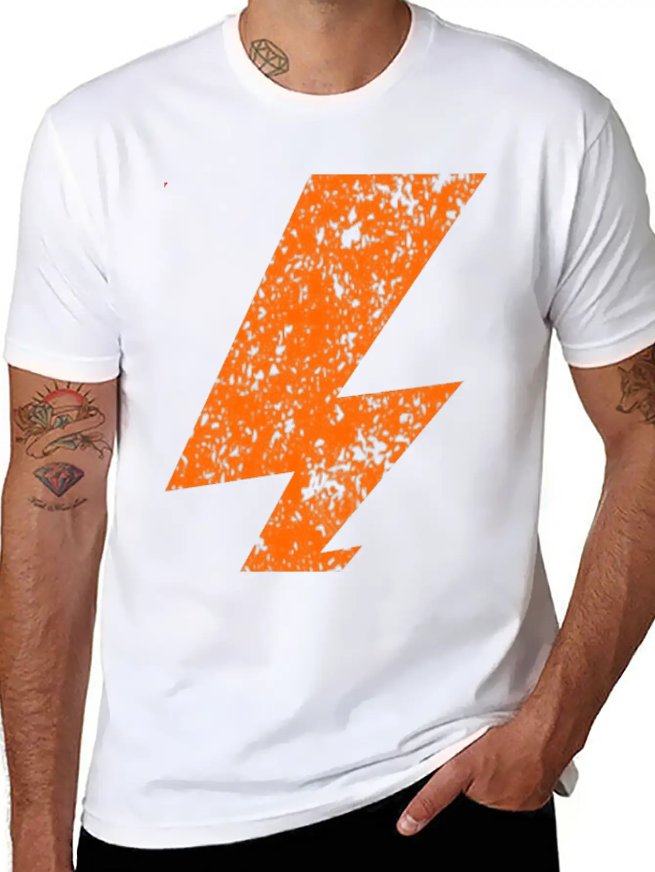 Orange Bolt Lightning | Bolt Graphic T-Shirt Stylish Everyday T-Shirt – Unisex Basic Cotton Tee