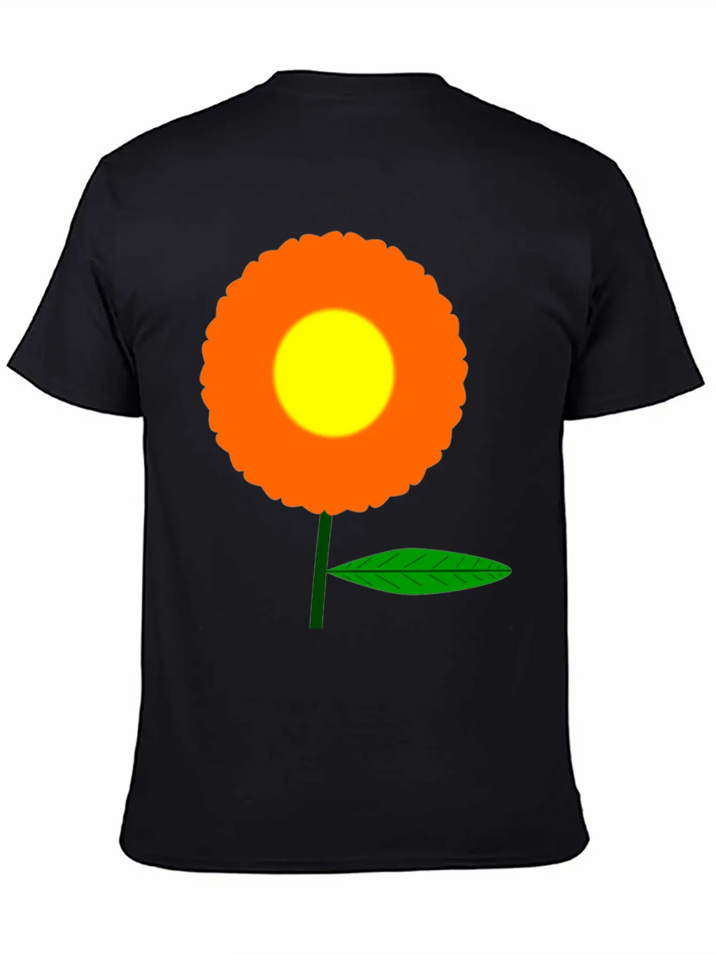 Orange Flower Breathable Soft Cotton T-Shirt – Timeless Casual Look