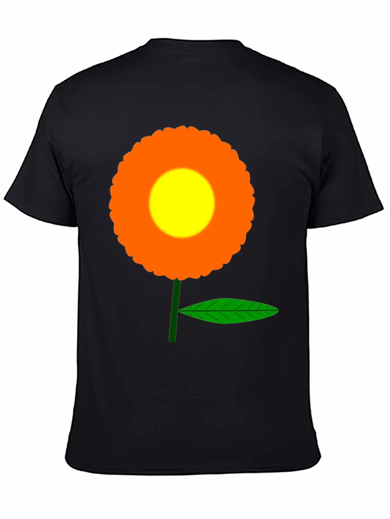 Orange Flower Breathable Soft Cotton T-Shirt – Timeless Casual Look
