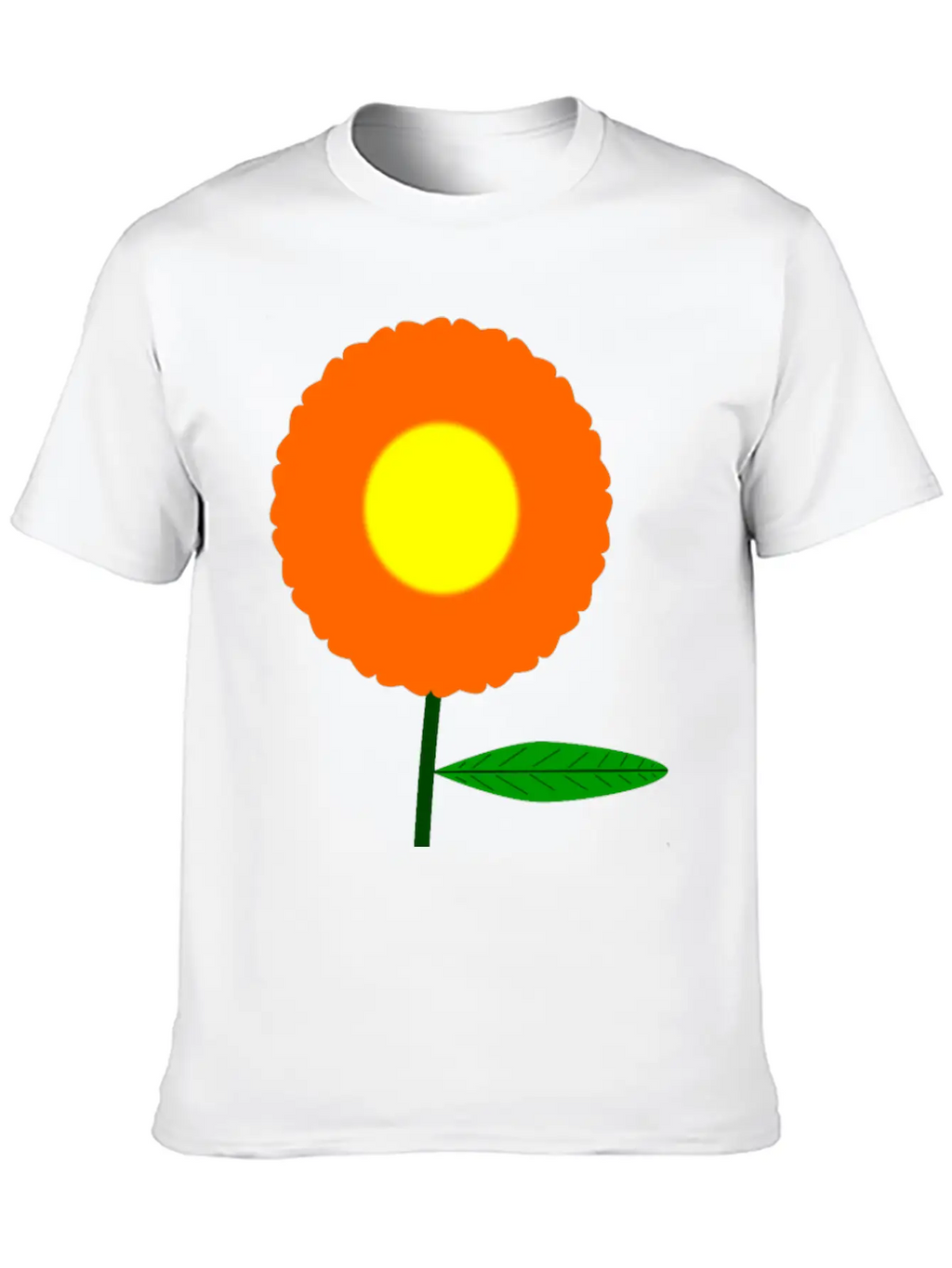 Orange Flower Breathable Soft Cotton T-Shirt – Timeless Casual Look