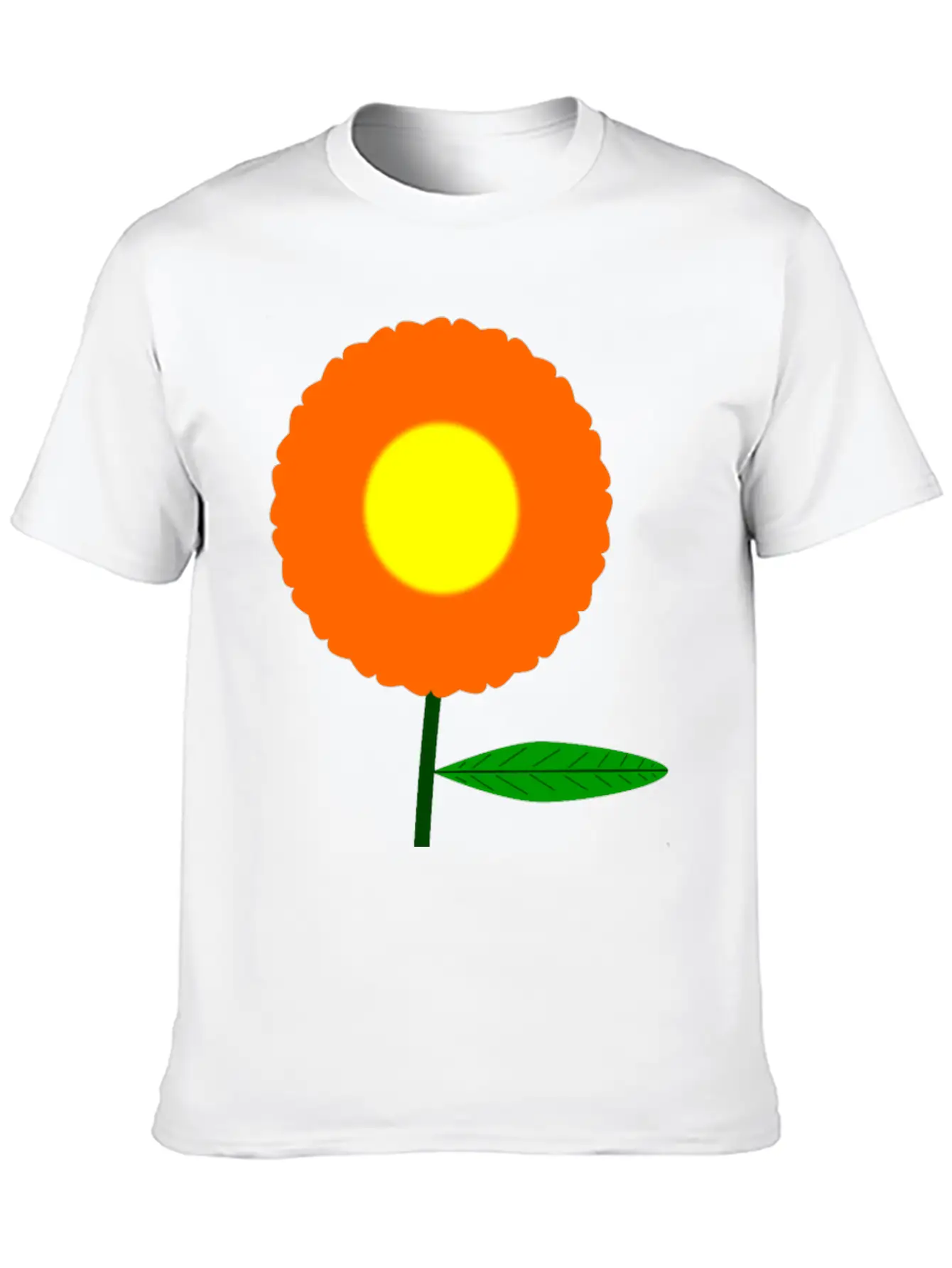 Orange Flower Breathable Soft Cotton T-Shirt – Timeless Casual Look