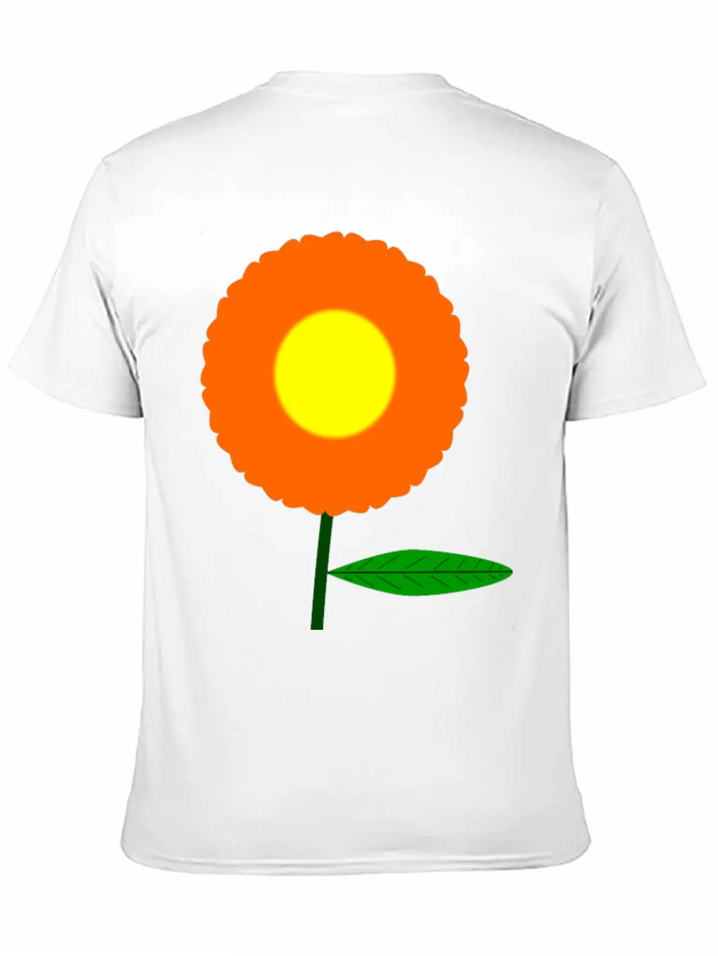 Orange Flower Breathable Soft Cotton T-Shirt – Timeless Casual Look