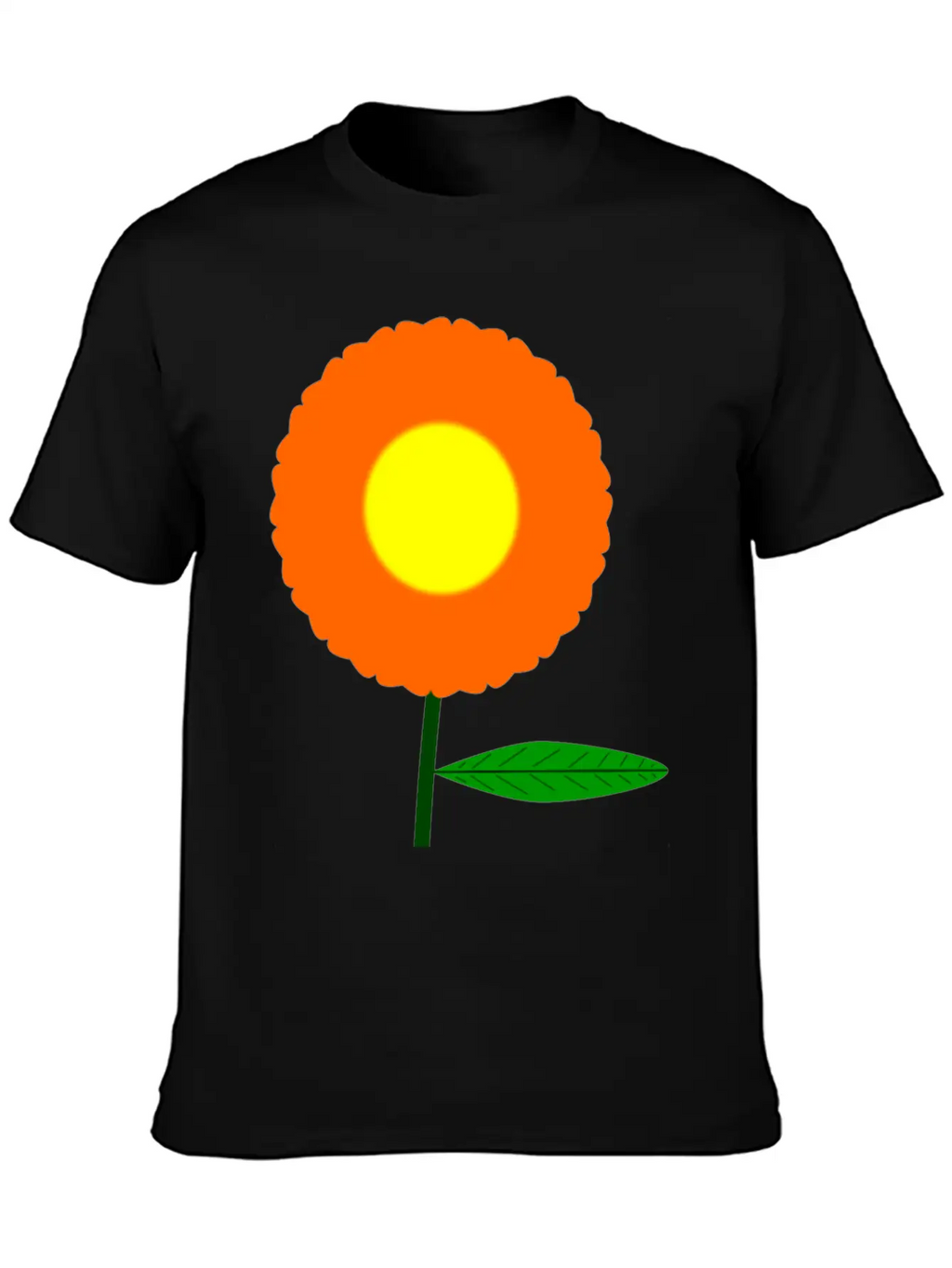 Orange Flower Breathable Soft Cotton T-Shirt – Timeless Casual Look