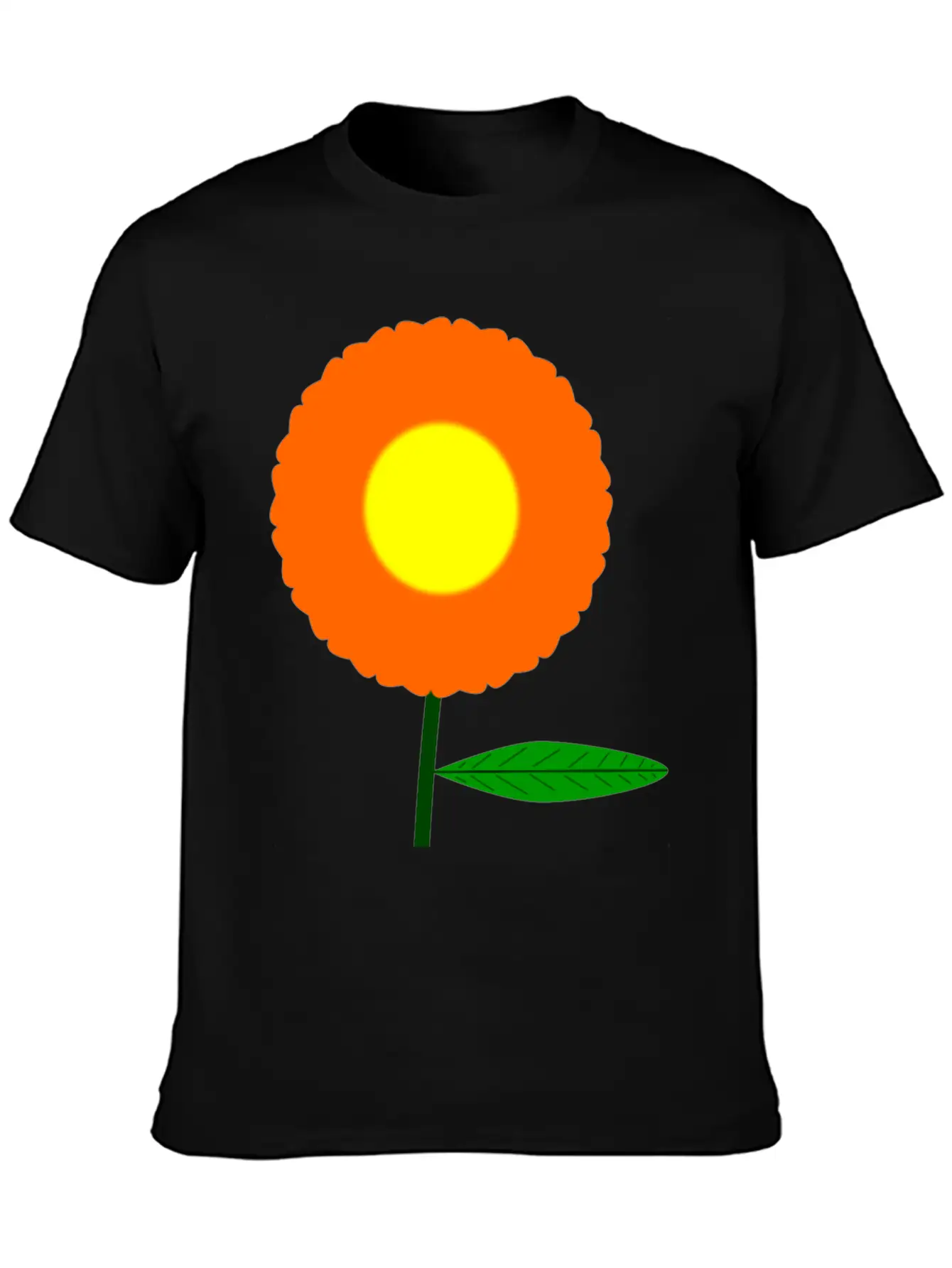 Orange Flower Breathable Soft Cotton T-Shirt – Timeless Casual Look