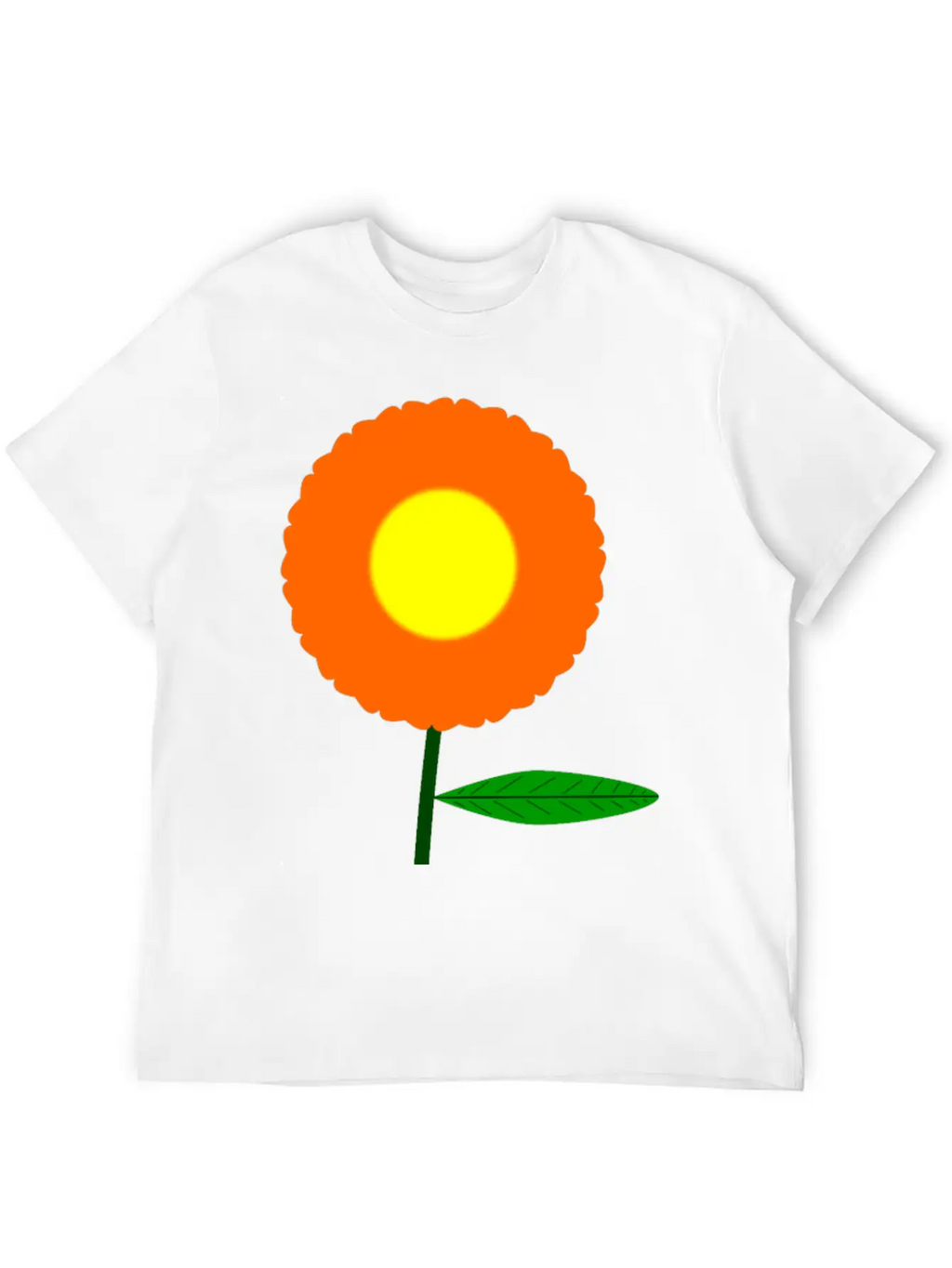 Orange Flower Breathable Soft Cotton T-Shirt – Timeless Casual Look