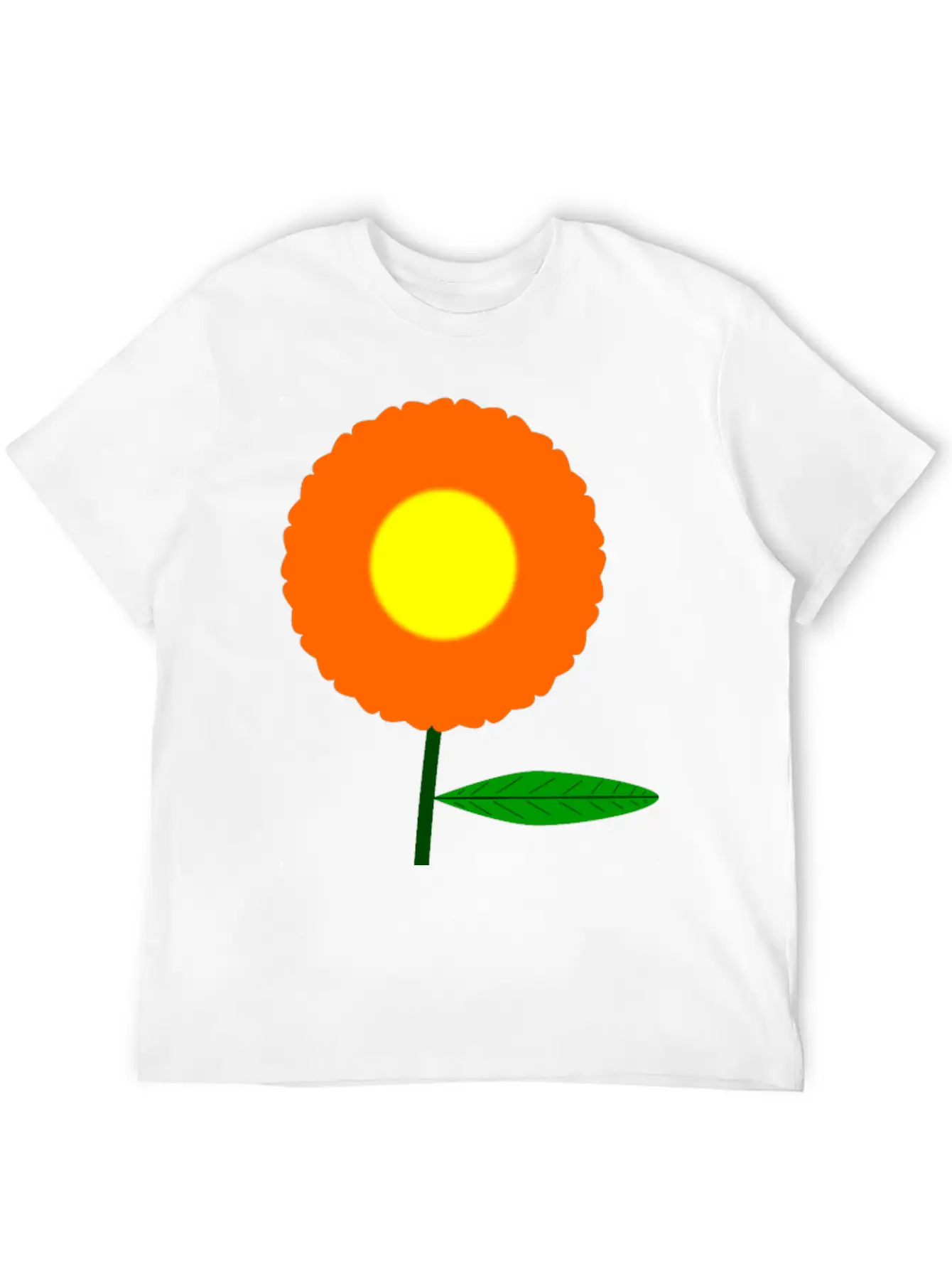 Orange Flower Breathable Soft Cotton T-Shirt – Timeless Casual Look