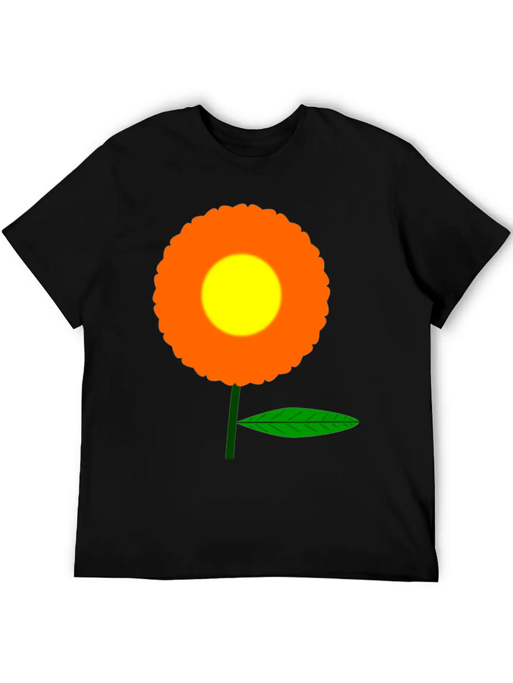 Orange Flower Breathable Soft Cotton T-Shirt – Timeless Casual Look