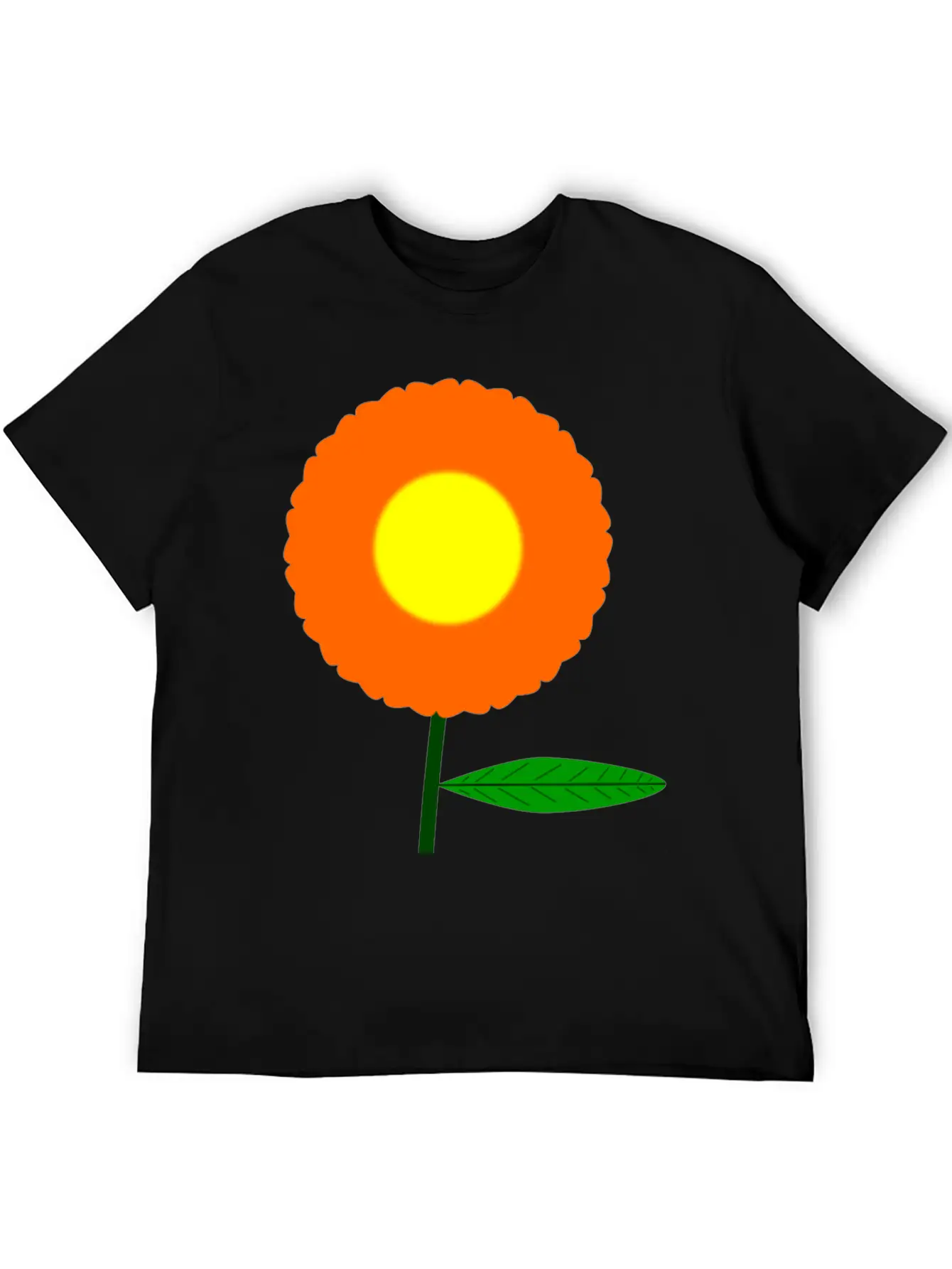 Orange Flower Breathable Soft Cotton T-Shirt – Timeless Casual Look