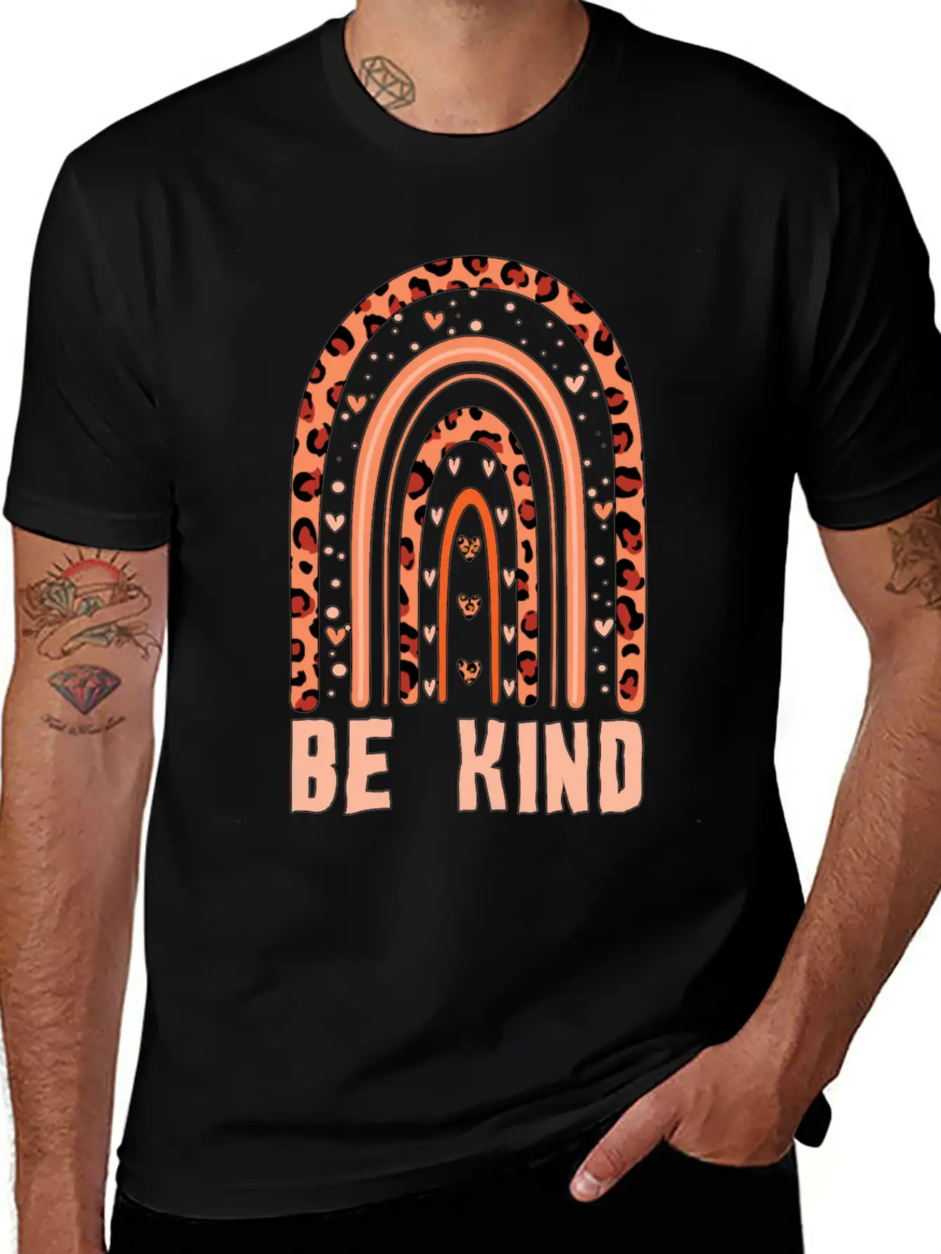 Orange Rainbow Kindness Awareness Unity Day Unisex Short Sleeve Soft Cotton T-Shirt – Casual Everyday Wear