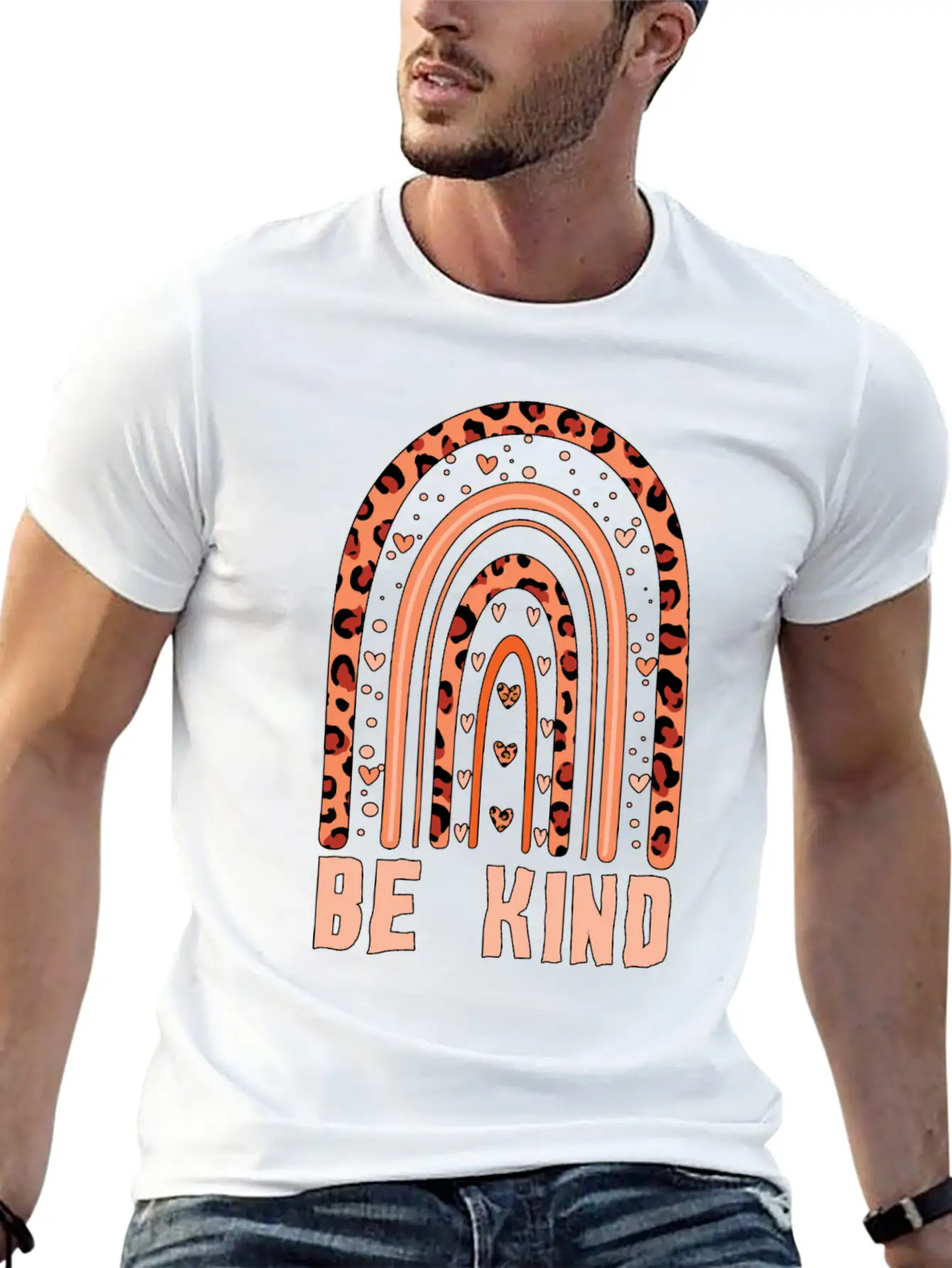 Orange Rainbow Kindness Awareness Unity Day Unisex Short Sleeve Soft Cotton T-Shirt – Casual Everyday Wear