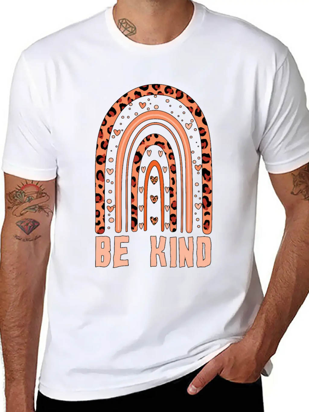 Orange Rainbow Kindness Awareness Unity Day Unisex Short Sleeve Soft Cotton T-Shirt – Casual Everyday Wear