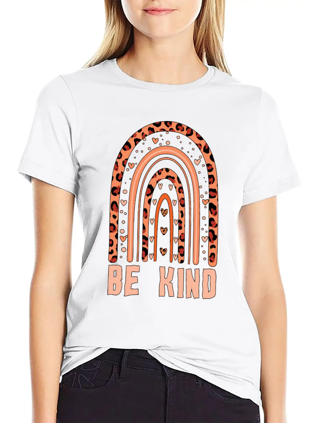 Orange Rainbow Kindness Awareness Unity Day Unisex Short Sleeve Soft Cotton T-Shirt – Casual Everyday Wear