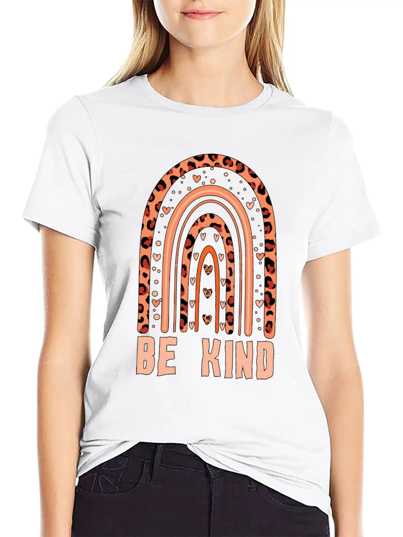 Orange Rainbow Kindness Awareness Unity Day Unisex Short Sleeve Soft Cotton T-Shirt – Casual Everyday Wear
