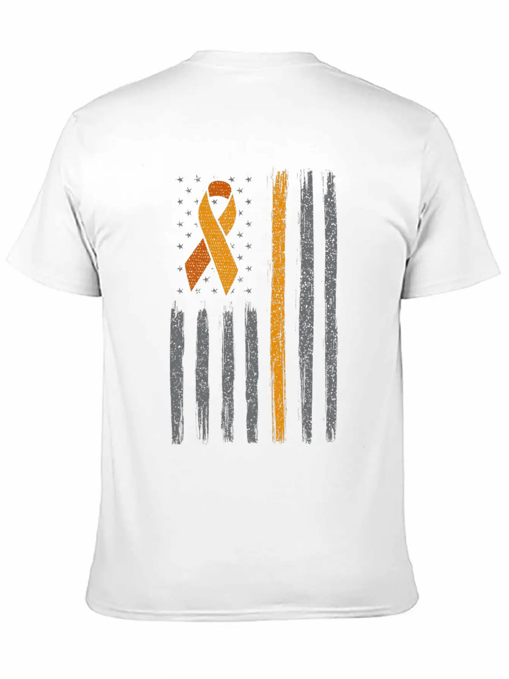 Orange Ribbon Flag Kidney Cancer Awareness Unisex Casual T-Shirt – Clean Design For Daily Comfort
