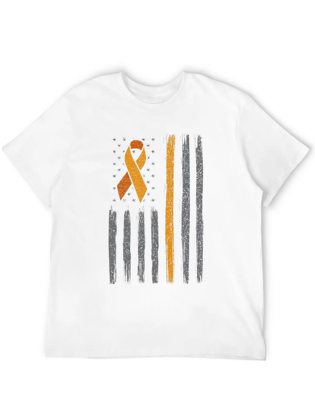 Orange Ribbon Flag Kidney Cancer Awareness Unisex Casual T-Shirt – Clean Design For Daily Comfort
