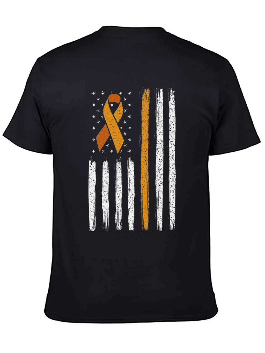 Orange Ribbon Flag Kidney Cancer Awareness Unisex Casual T-Shirt – Clean Design For Daily Comfort