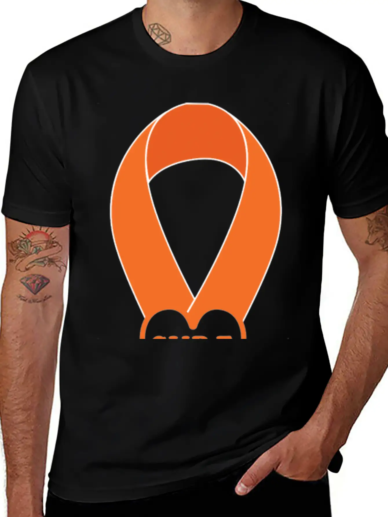 Orange Ribbon Multiple Sclerosis Awareness Unisex Casual T-Shirt – Clean Design For Daily Comfort