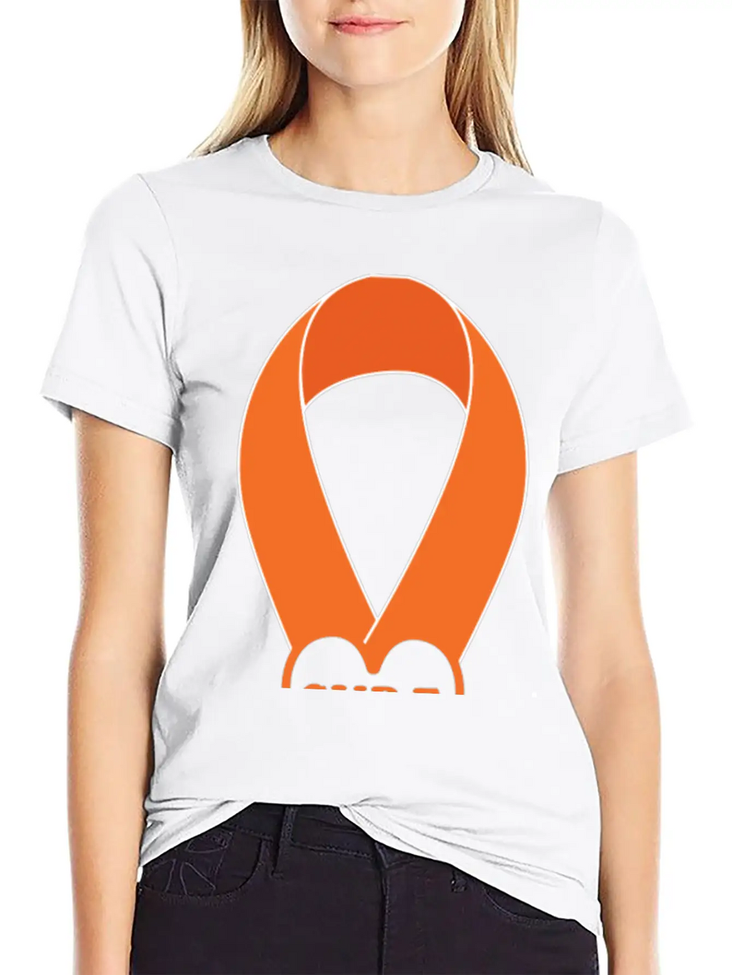 Orange Ribbon Multiple Sclerosis Awareness Unisex Casual T-Shirt – Clean Design For Daily Comfort