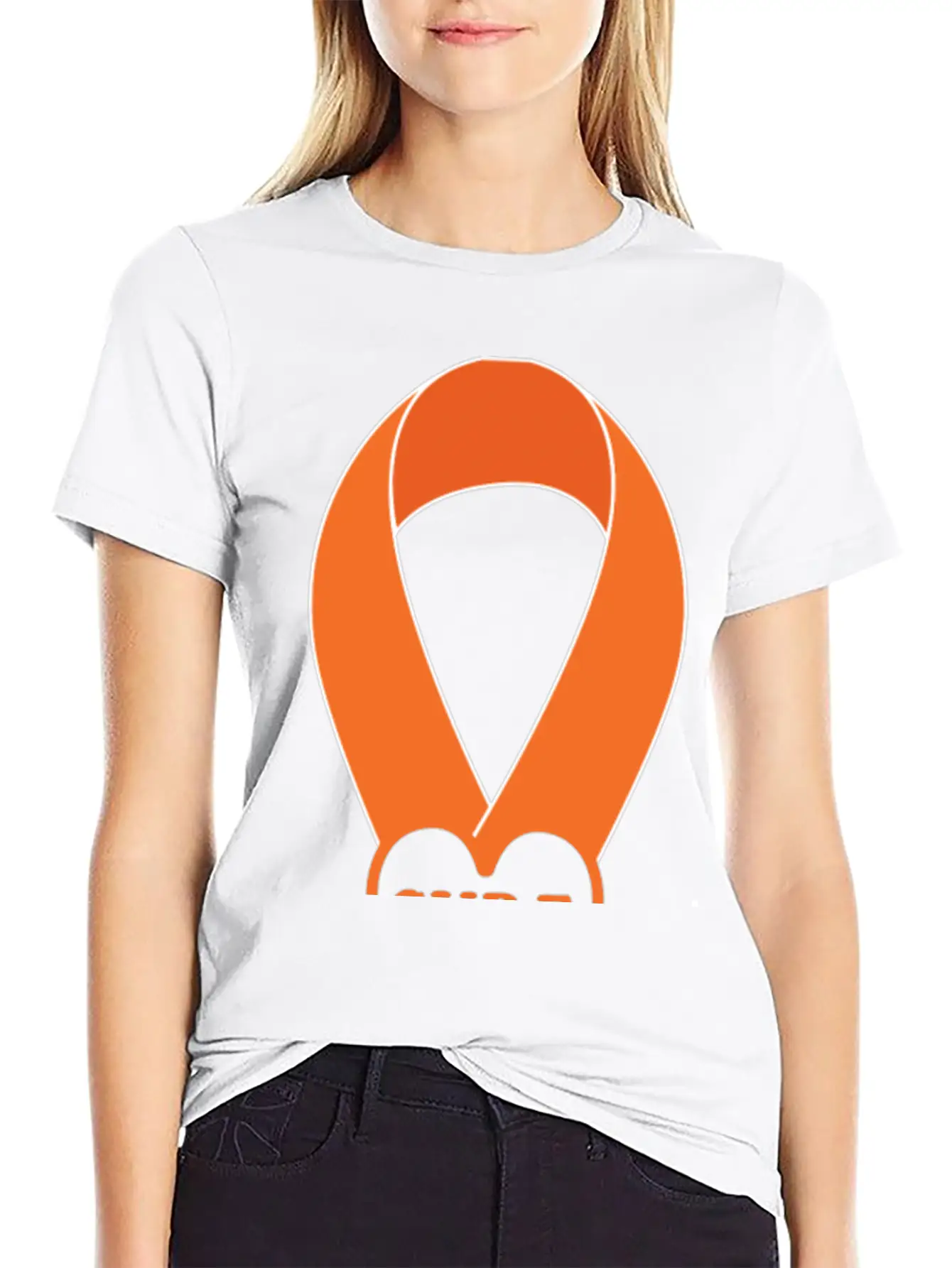 Orange Ribbon Multiple Sclerosis Awareness Unisex Casual T-Shirt – Clean Design For Daily Comfort