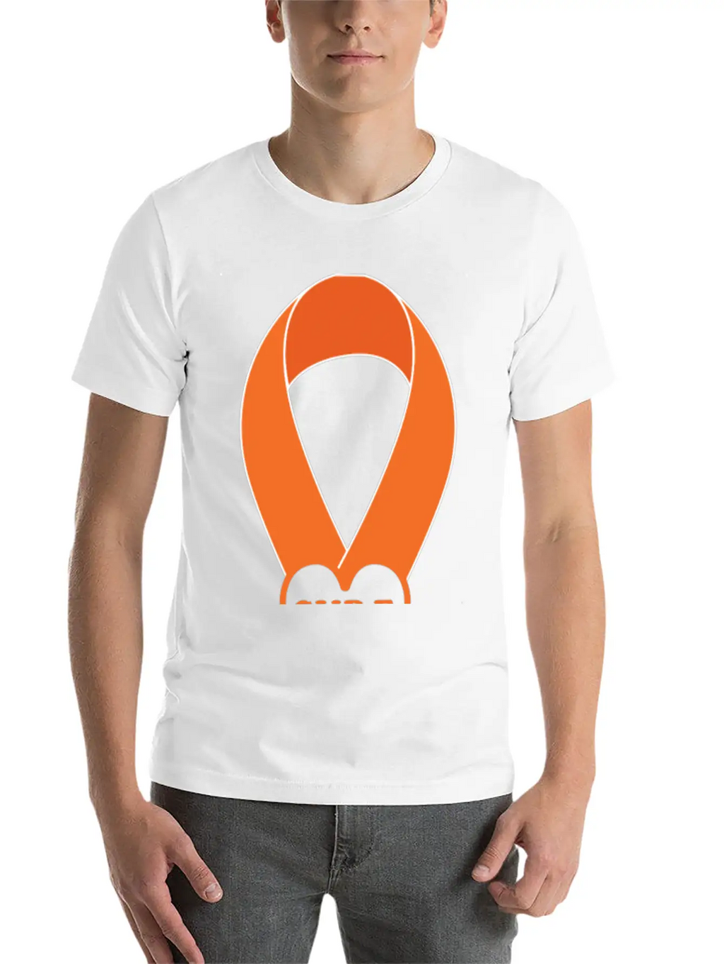 Orange Ribbon Multiple Sclerosis Awareness Unisex Casual T-Shirt – Clean Design For Daily Comfort