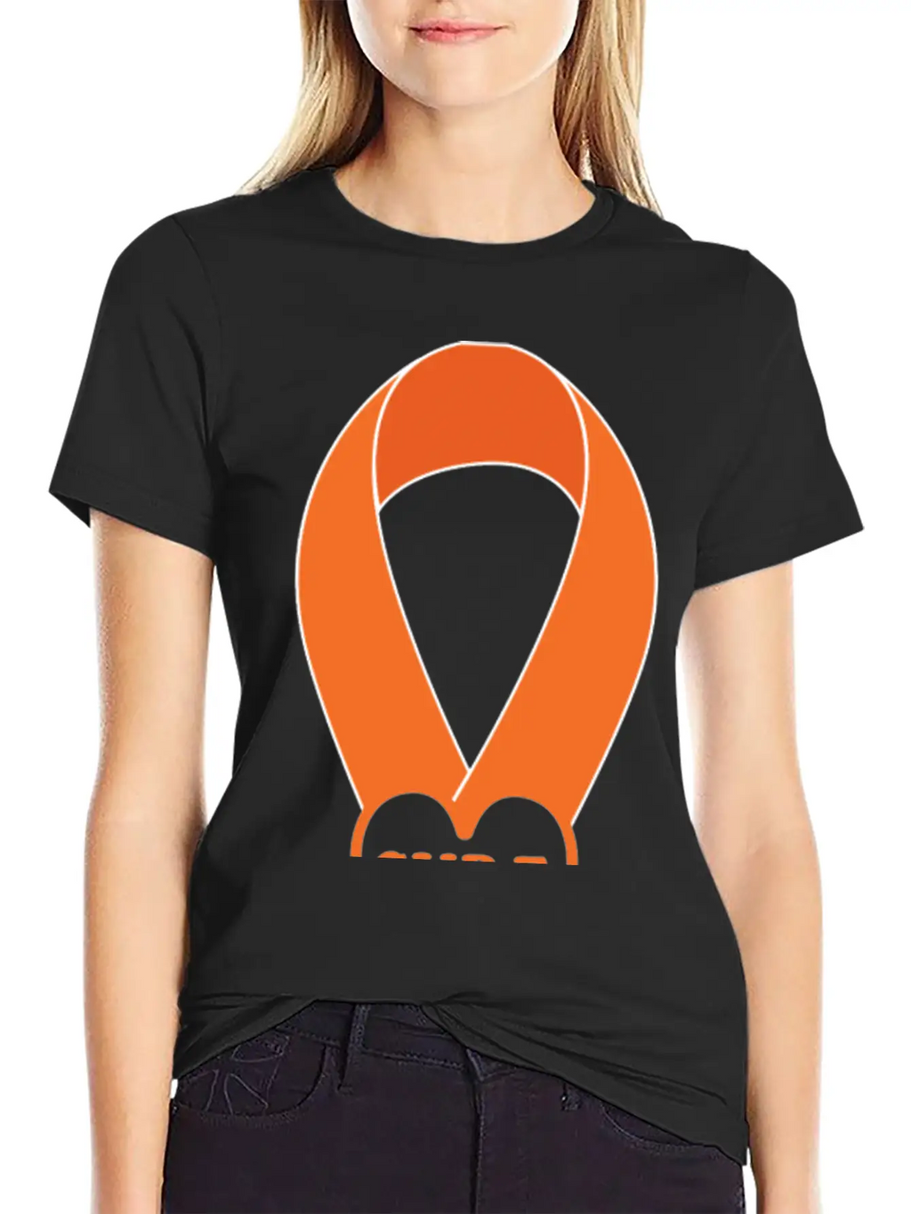 Orange Ribbon Multiple Sclerosis Awareness Unisex Casual T-Shirt – Clean Design For Daily Comfort